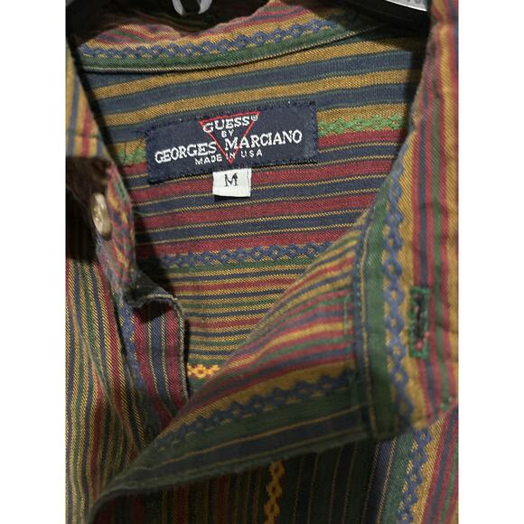 Guess by Georges Marciano Vintage Button Down Top M Made in USA - Picture 3 of 4